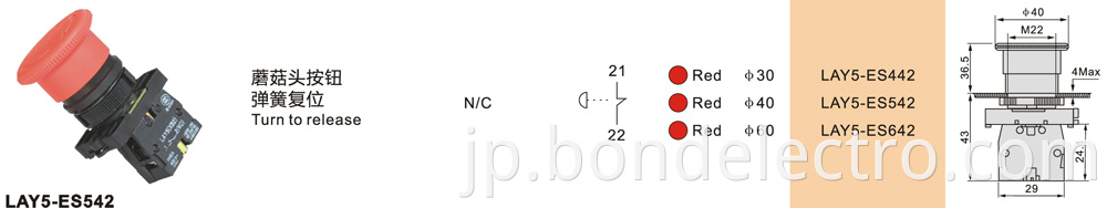 Parameter of XB2-ES542